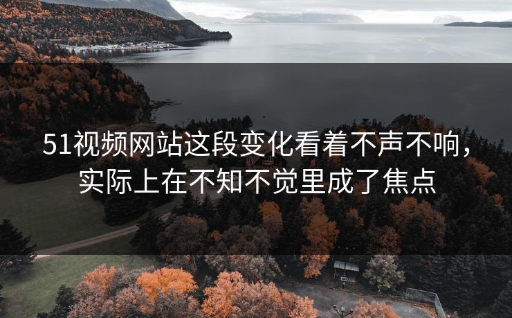51视频网站这段变化看着不声不响，实际上在不知不觉里成了焦点-第1张图片-51黑料网 - 娱乐猛料第一站