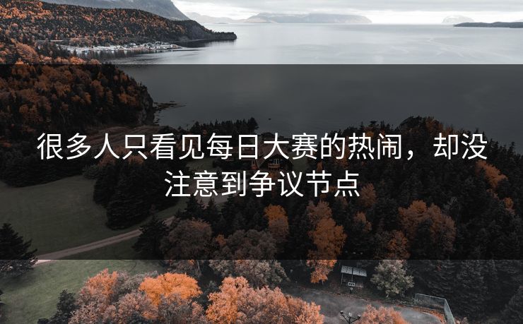 很多人只看见每日大赛的热闹，却没注意到争议节点-第1张图片-51黑料网 - 娱乐猛料第一站