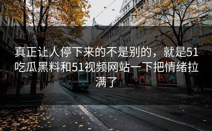 真正让人停下来的不是别的，就是51吃瓜黑料和51视频网站一下把情绪拉满了